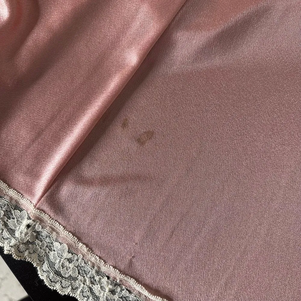 Vintage 70s Union Made Midi‎ Dress Size M Floral Lace Long Sleeve Pink Feminine Size M - Image 14