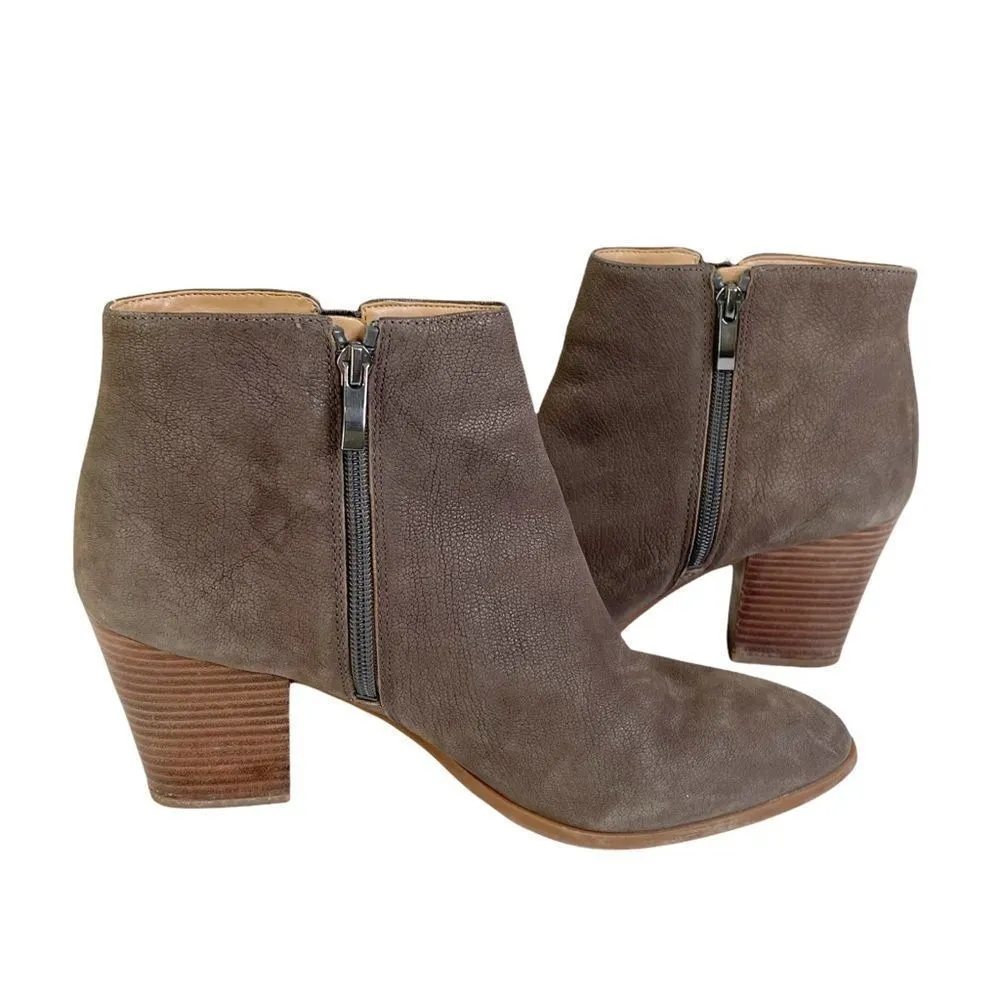 Franco Sarto Aeron Brown Leather Chelsea Side Zip Ankle Boots Sz 10 - Image 4