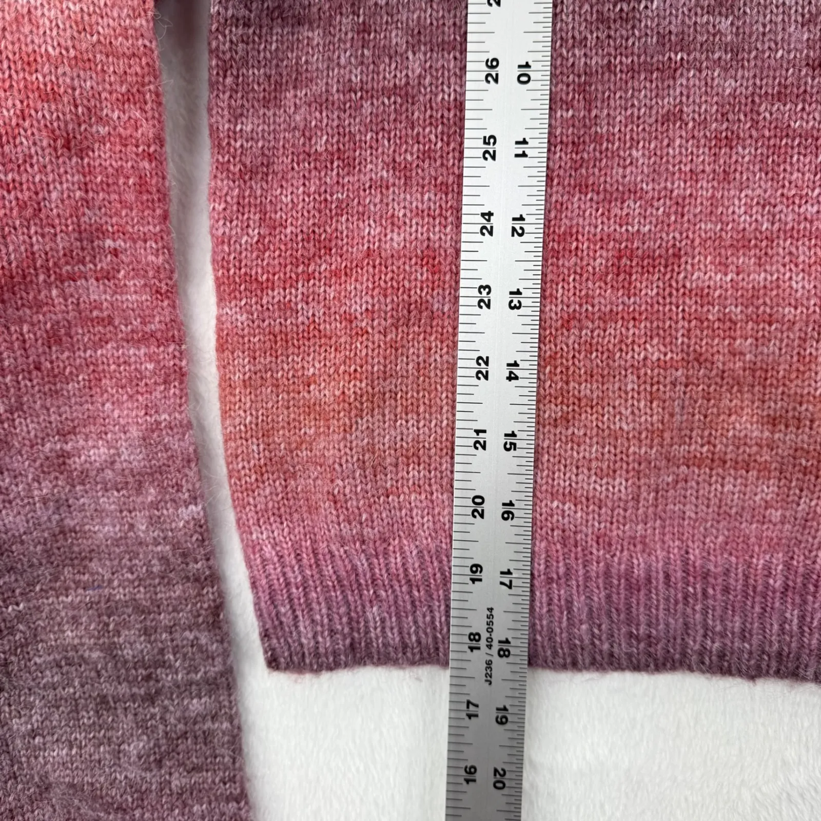 NIA Womens Samira Pullover Sweater Size L Pink Purple Ombre Knit Crew Neck Size L - Image 3