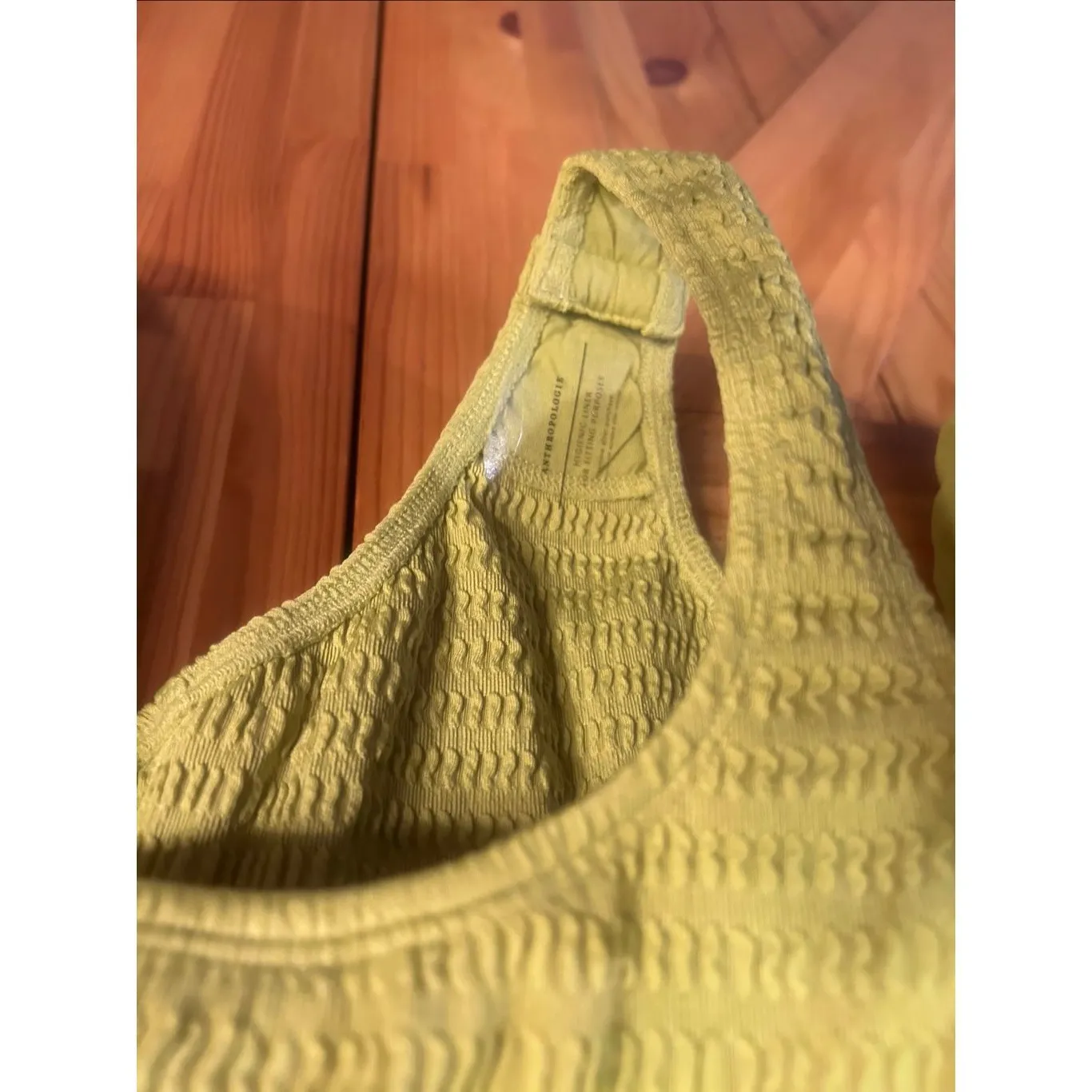 Anthropologie Ruffle Bodysuit Lime Green Long Bishop Sleeve NWT Size Small (5997 - Image 6