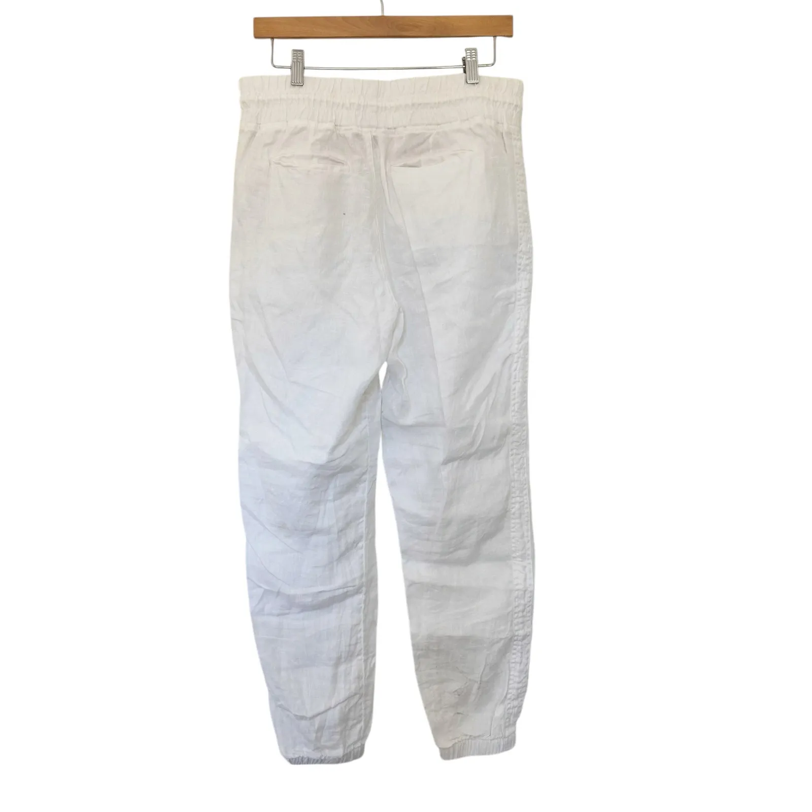 Athleta White Cabo Linen Joggers Sz 8 - Image 5