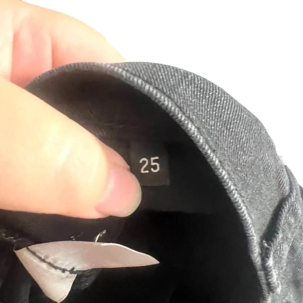 Hudson Riley Grommet Studded Slim Boyfriend Jeans in Stellar Black Size 25‎ - Image 12