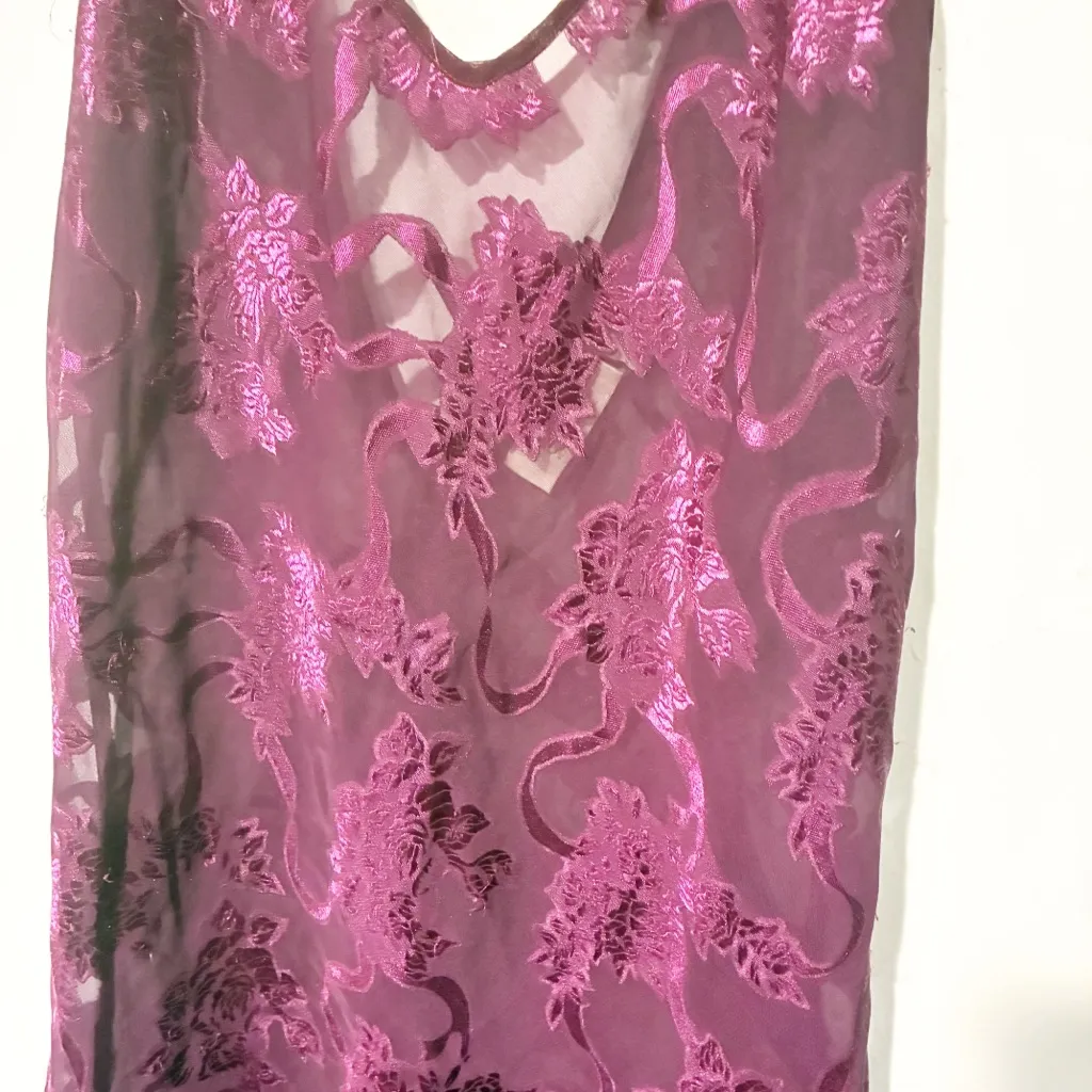 Vintage Victoria Secret‎ Gold Label Purple Mini Dress Lingerie Medium Chemise - Image 2
