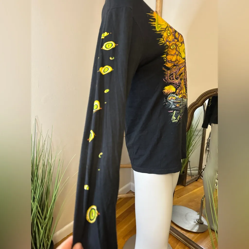 Rick And Morty Adult Swim Shirt Long Sleeve Psychedelic Graphic Tee Size Medium Black - Image 3