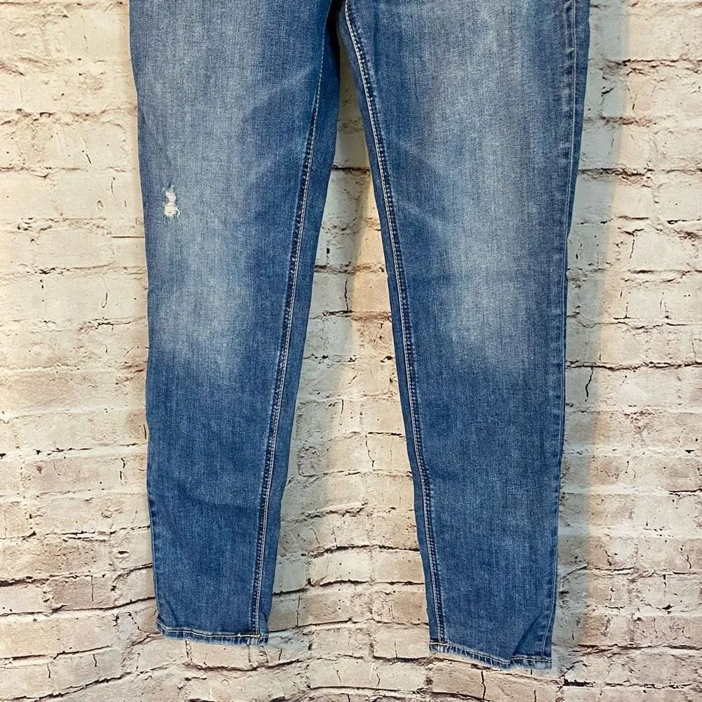 Silver Jeans Co. Women's Blue Medium Wash Light Distress Skinny Jeans Size 29 - Image 2