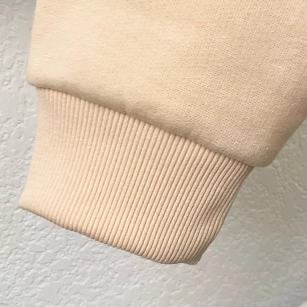 COLLUSION by ASOS Pale Yellow/Cream Cropped Front Zip Streetwear Hoodie Size 16 - Image 8