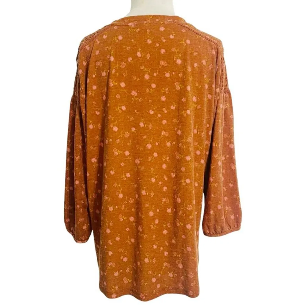 Mason & Belle Size XL  Top Blouse Floral Knit Shirt - Image 4