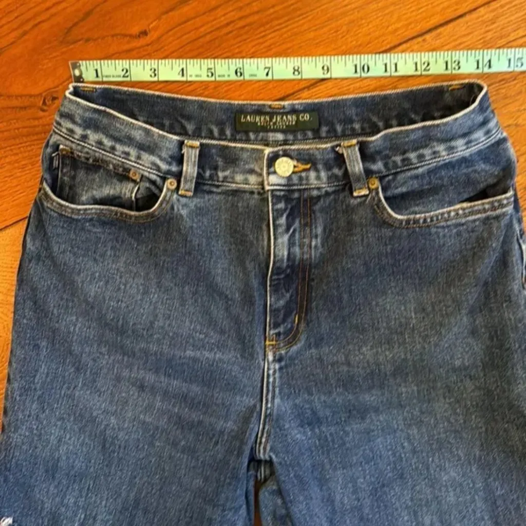 Lauren Jeans Co Ralph Lauren Petite Relaxed Straight Crop Blue Size 10P - Image 5