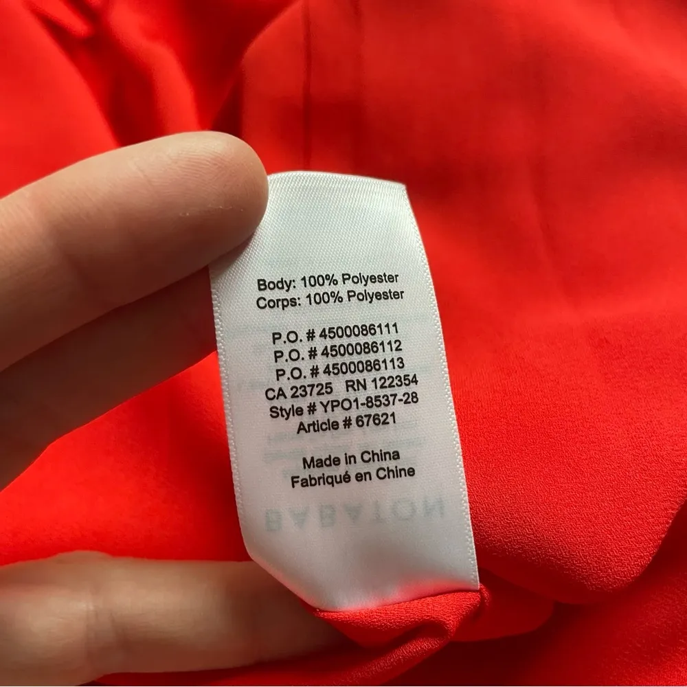 BABATON By Aritzia Simple Chic Red Wrap Midi Dress Small - Image 7