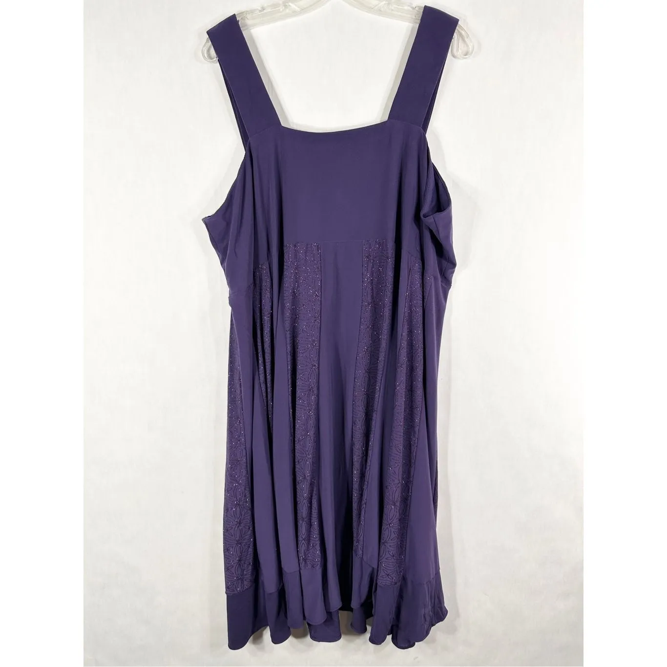 Maggie Barnes Plus Size 18W Dress Purple Sparkly Midi Formal Sleeveless‎ 1694 - Image 2