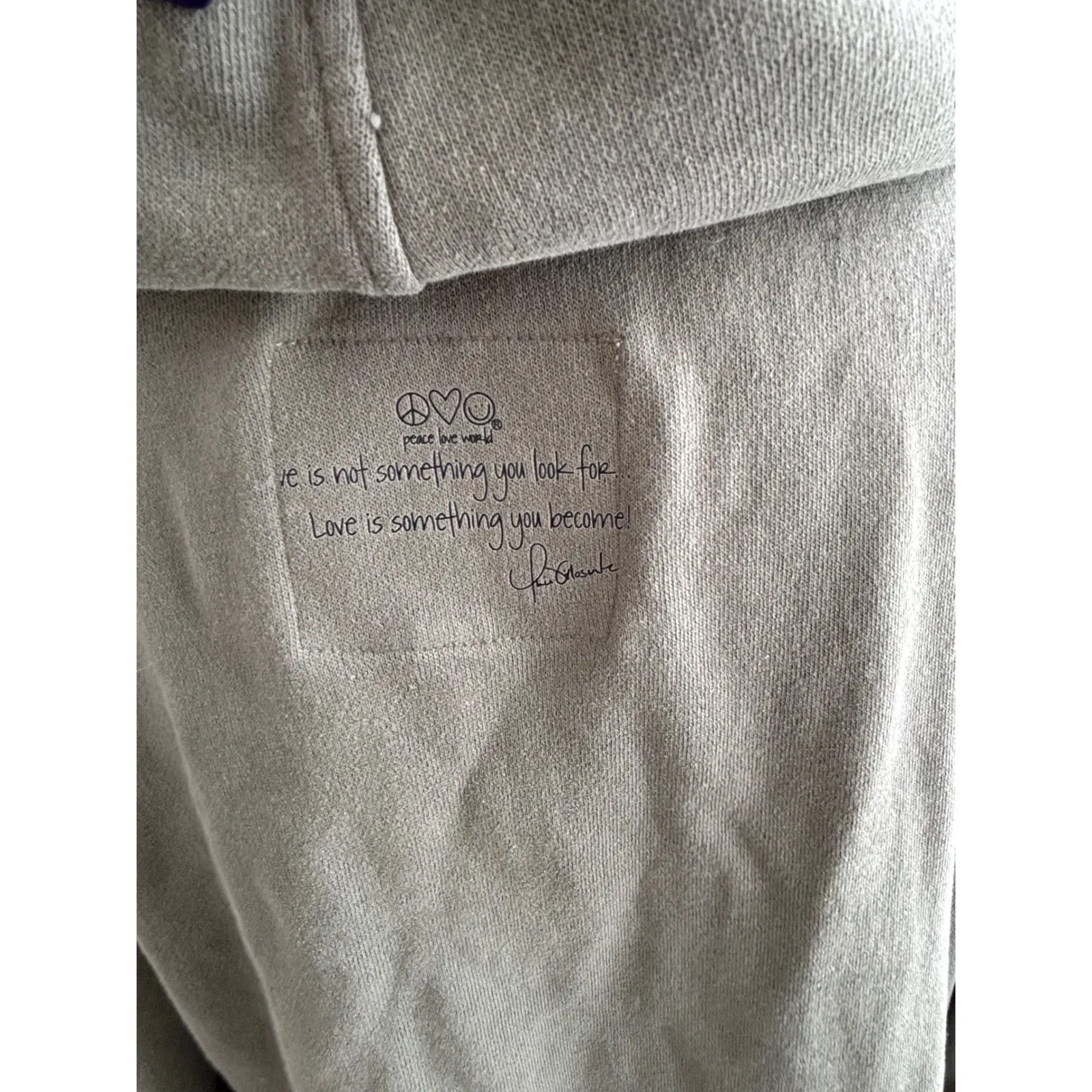 Peace Love World Thankful Mock Neck Hoodie large oversized athleisure gorpcore - Image 8