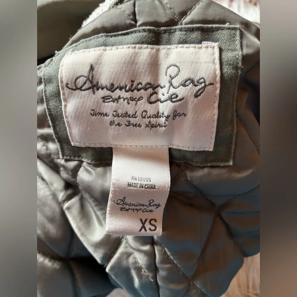 American Rag  Olive Green Utility Anorak Jacket
Hooded Size XS Military. - Image 5