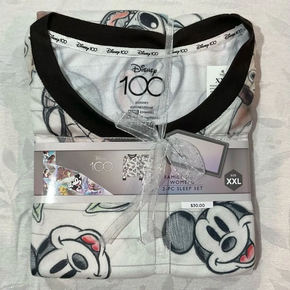 Disney 100 Family Pajamas Character PJs NWT Sz XXL Ladies Knit Stretch Lounge - Image 2