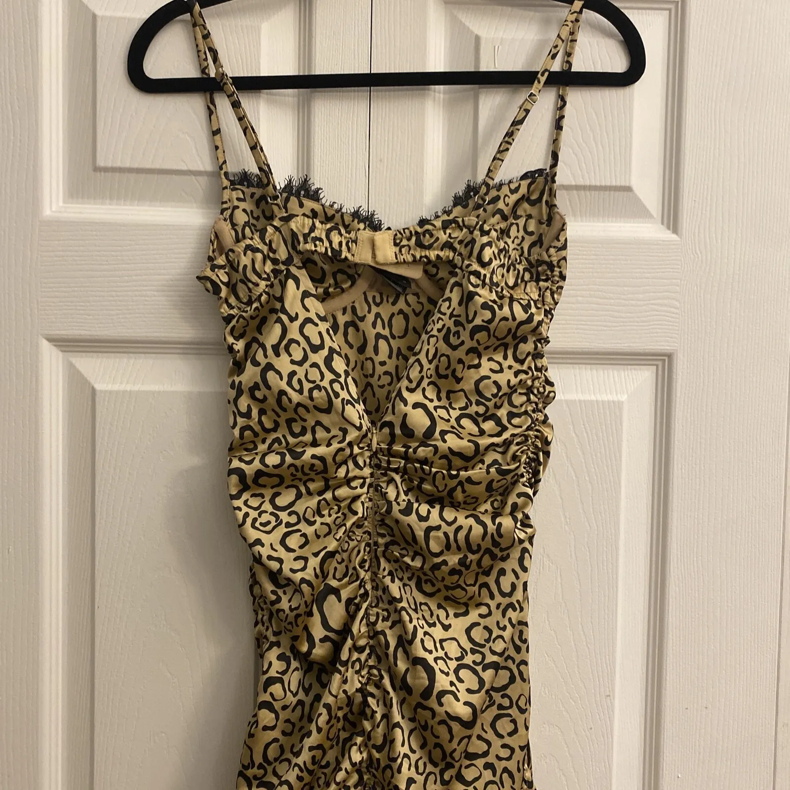 For Love And Lemons‎ WOMENS Small Cheetah Mini Slip Dress Siren Lace Cocktail - Image 7