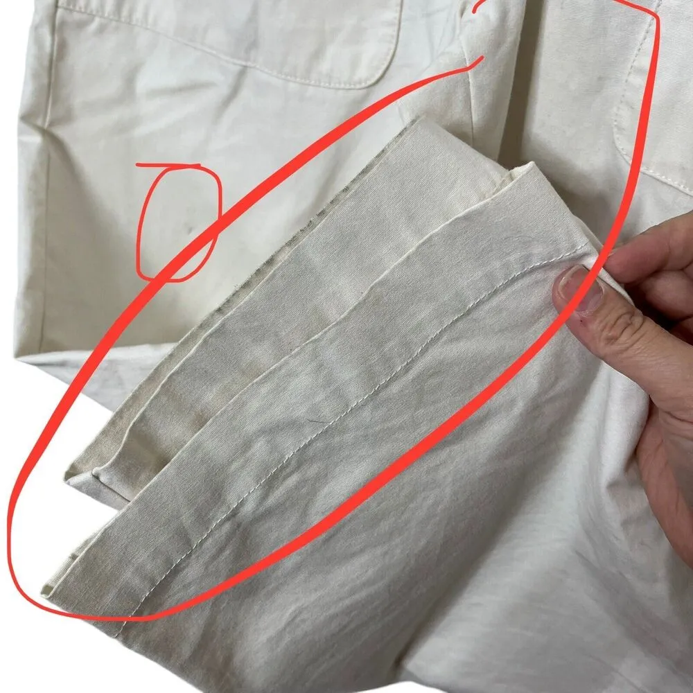 Ba&sh Stone Pants High Rise Cropped Paperbag Ecru Cotton Womens Size S Flawed - Image 12