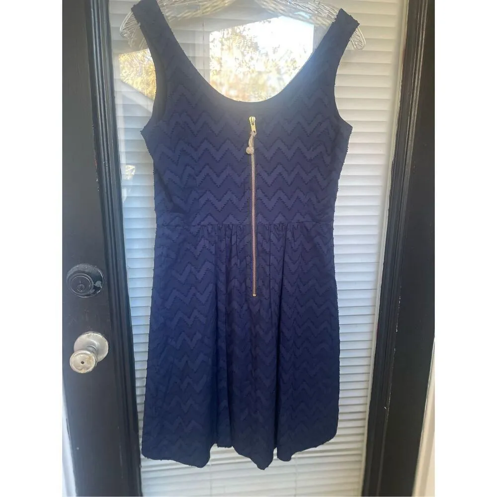 NWT Vineyard Vines Chevron A Line Sleeveless Dress Navy Blue 4 - Image 12