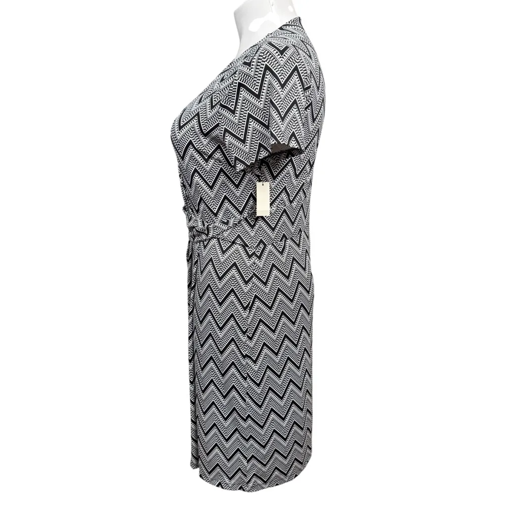 Talbots NWT Black White Chevron Print Wrap Dress XL Nylon Spandex - Image 8