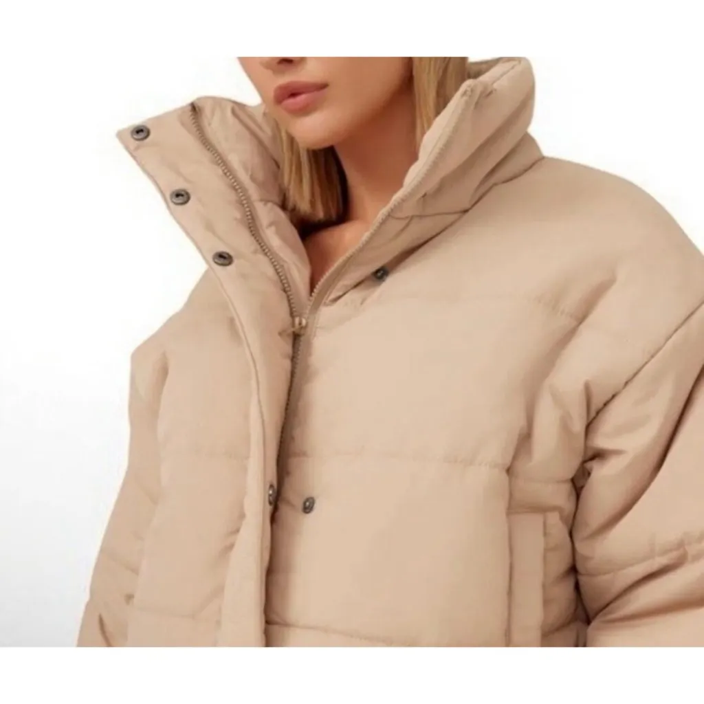 The Fifth Label Remake Tan Cropped Puffer Jacket Size XS - Image 4