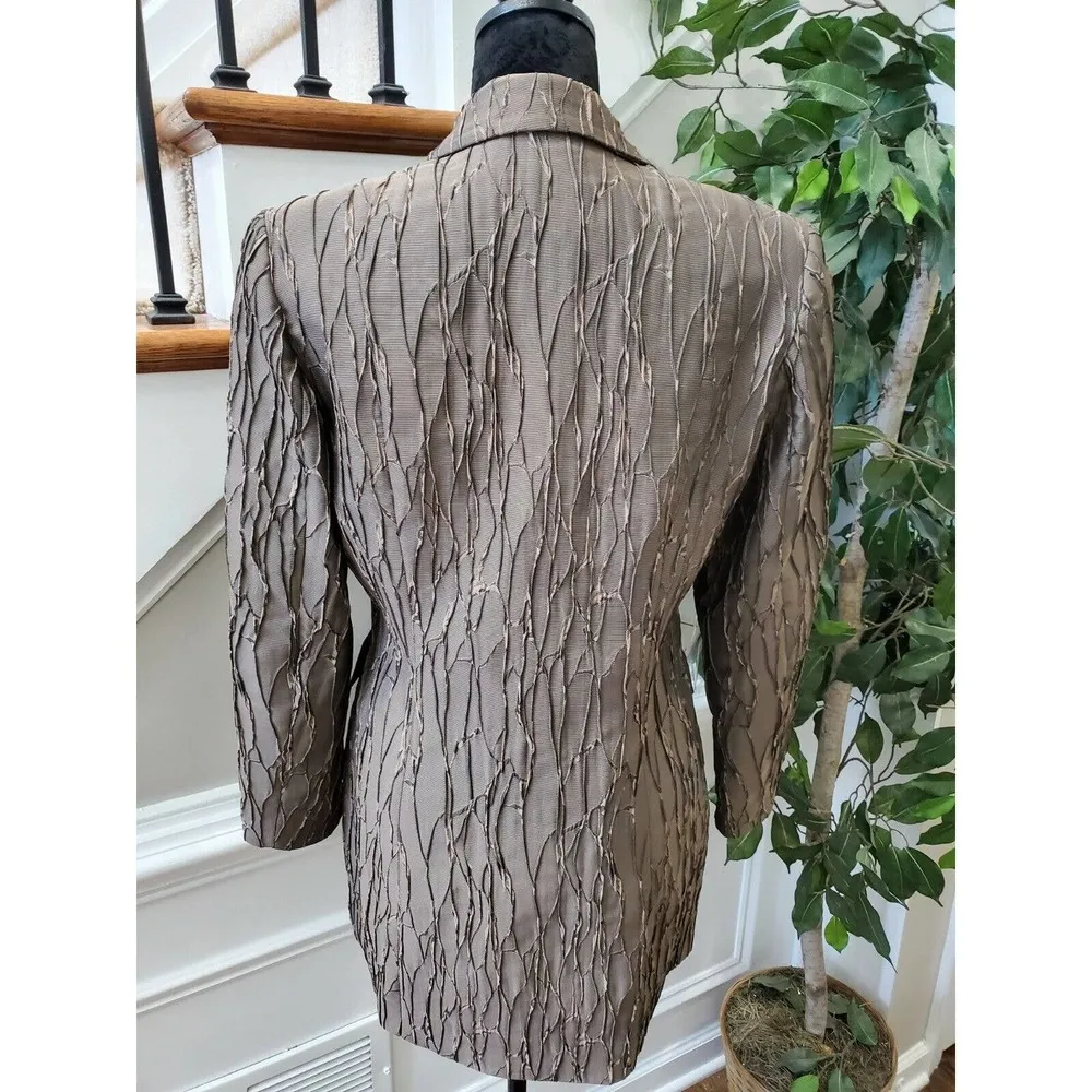 Vintage Serge Dana Brown Polyester Long Sleeve Single Breasted Fitted Blazer 40 - Image 7