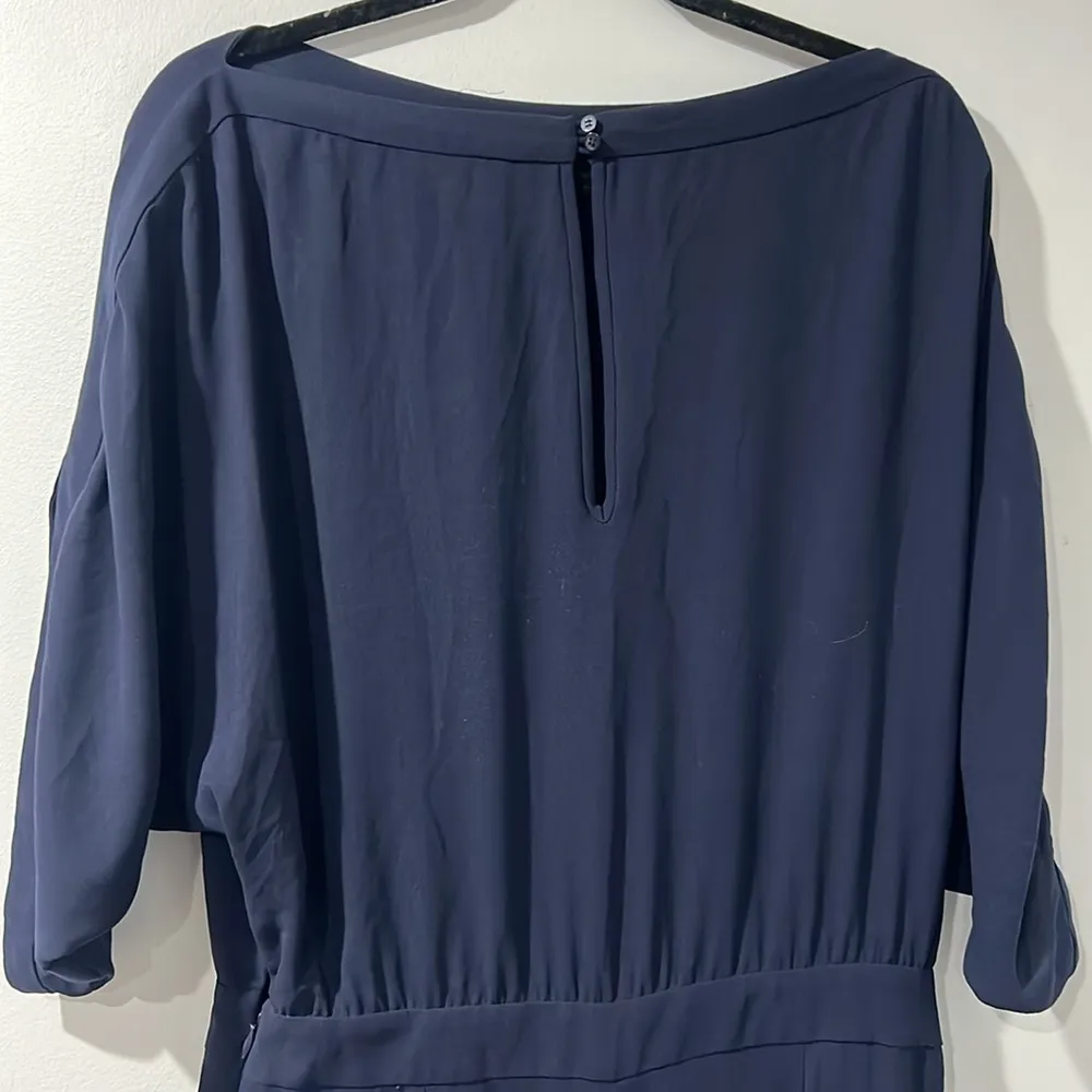 Diane Von Furstenburg DVF Dezi Jumpsuit Womens 10 Navy Blue - Image 7