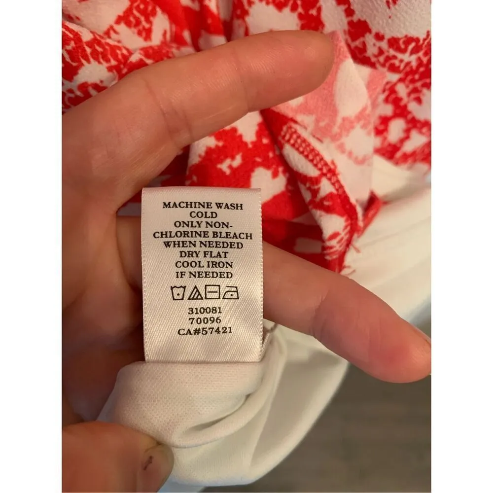 Ann Taylor body con summer/work dress size 2 orange and white short - Image 9