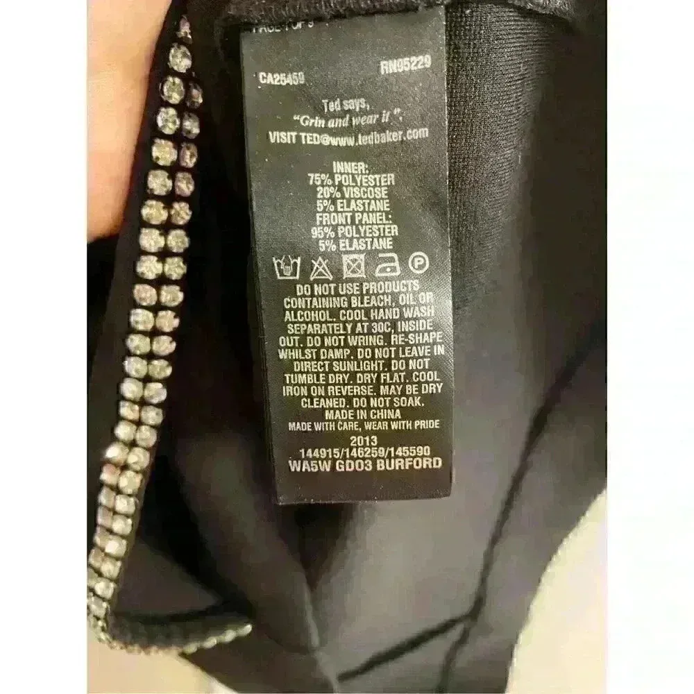 TED baker black double layer embellished tunic dress Sz 6‎ - Image 7