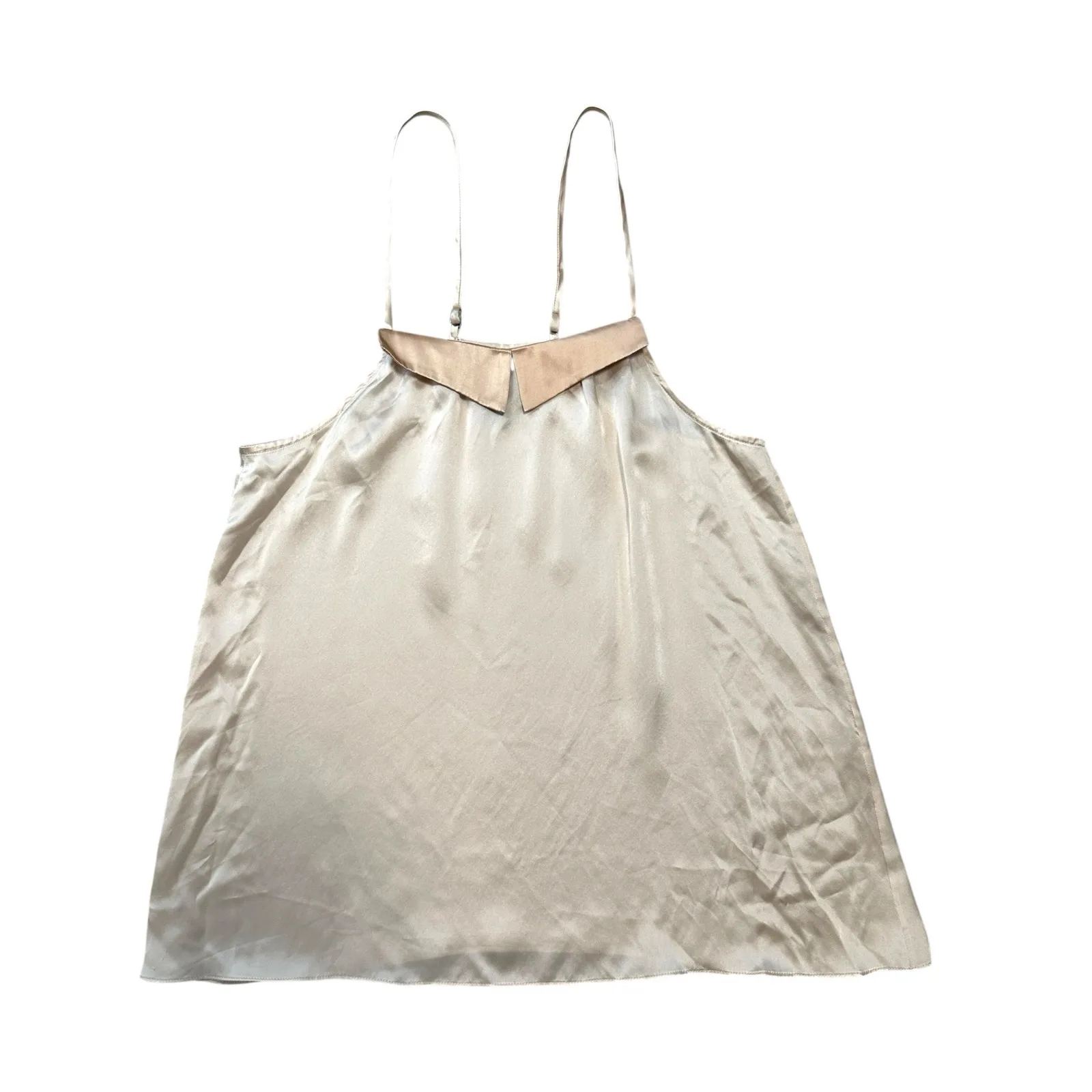 Maison de Papillion 100% Silk Tan Nude Baby Doll Night Dress Pajamas USA Medium - Image 3