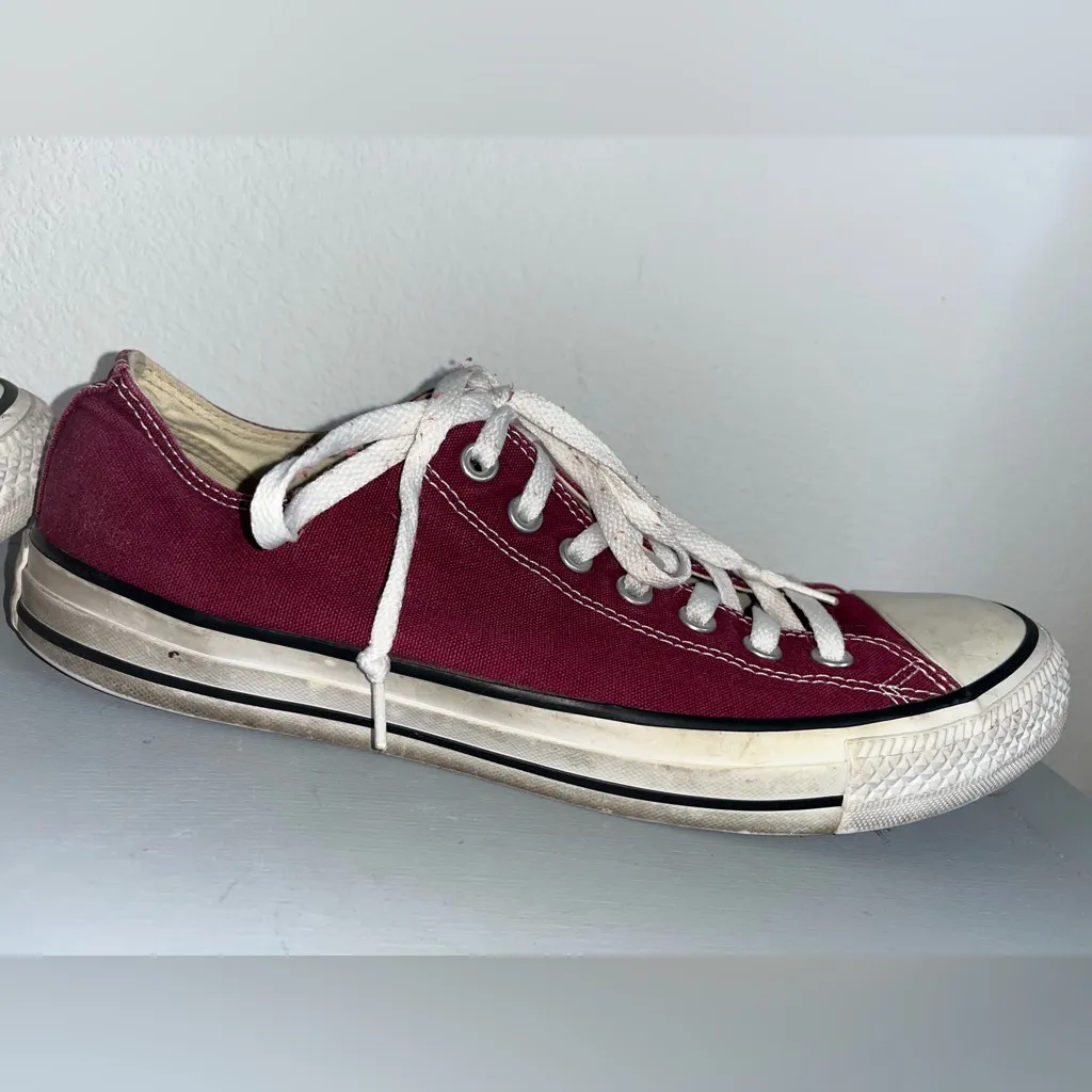 Converse All Star Retro Canvas Chuck Taylor Maroon Low Top Sneakers Sz 13W/11M Red - Image 13