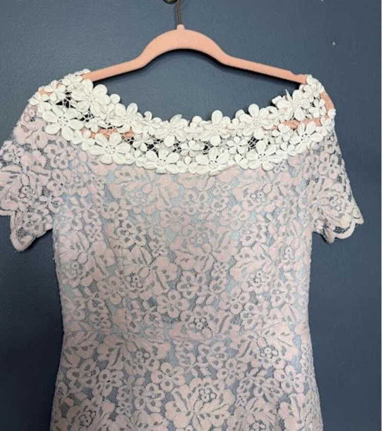 Too Tang Short Dress Women's Size Medium Coquette Lace Balletcore 50s Housewife Blue - Image 3