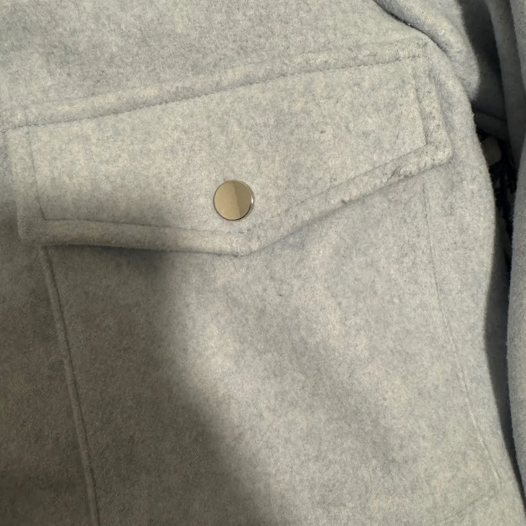 Zara Cropped Soft Jacket in Sky Blue - Image 5