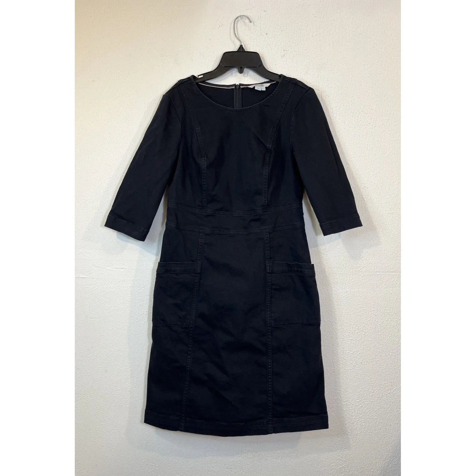 Boden Black Coraline Cotton Denim Dress Size 8L - Image 3