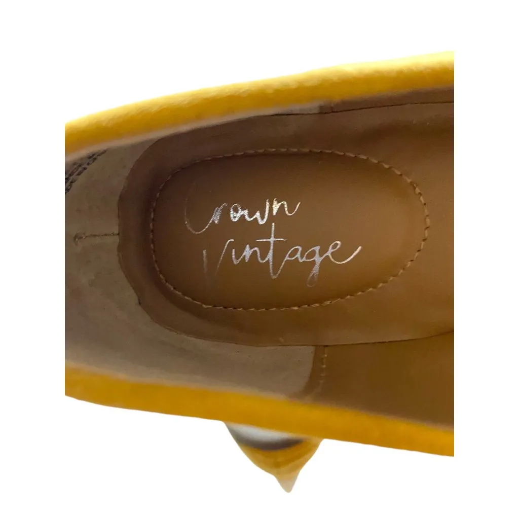 Crown Vintage Suede Flats Mustard Size 6 Yellow - Image 6