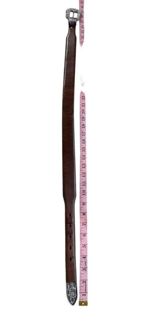 Belt Full Grain Leather Rhinestone Buckle Western 711123 Brown Size 30 - Image 11