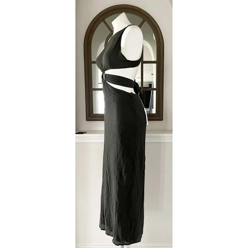 NWT Lush Cut-Out Maxi Dress, Moss Green, Size S New w/Tag - Image 2
