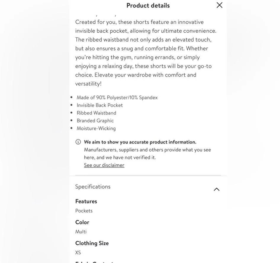 Reebok Women's Evolution Short Multicolor Print with Back Pocket Size Medium - Image 11