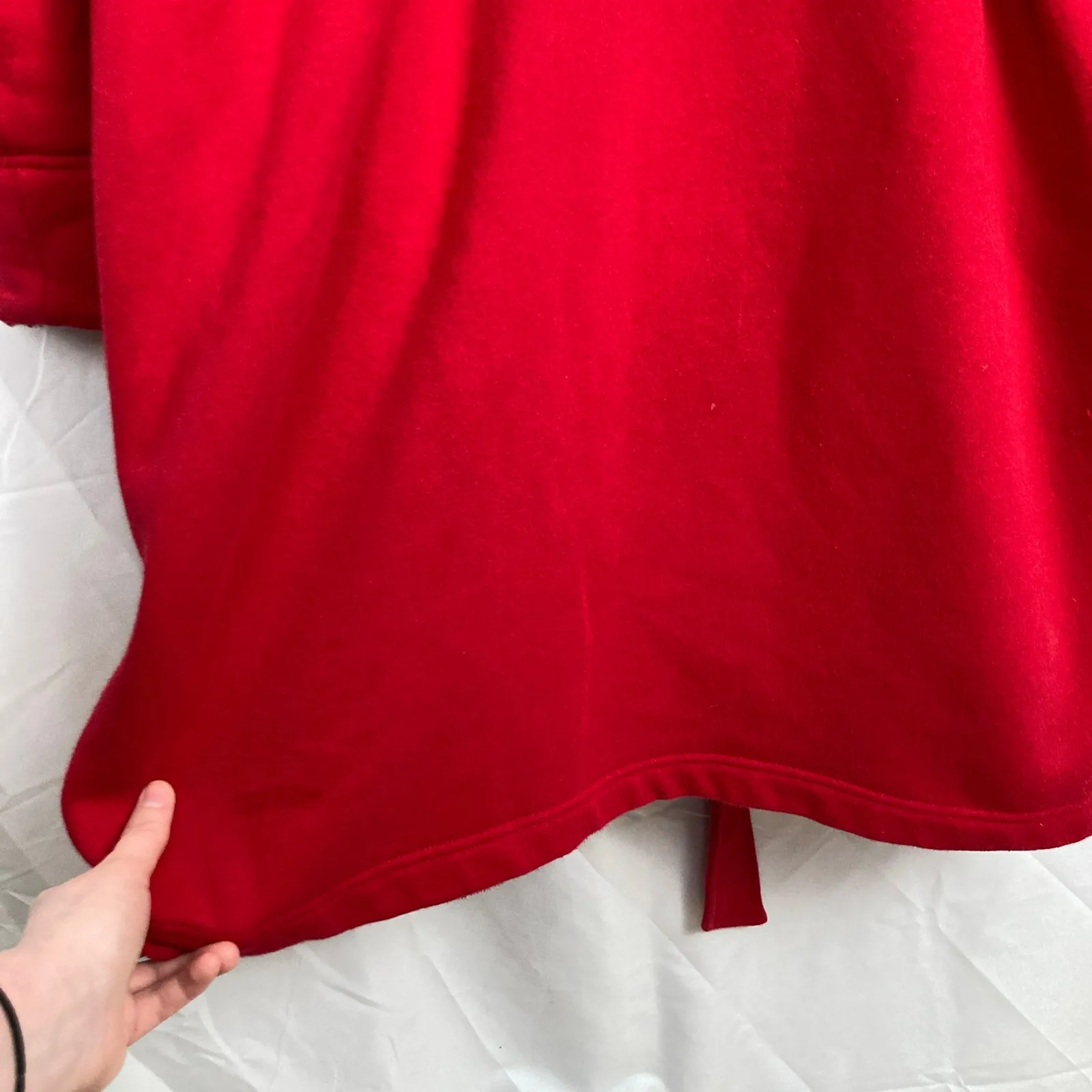 Lands End Womens XS FLAW Red Plush Fleece Lined Bath Robe Winter Cozy Spa Lounge - Image 13