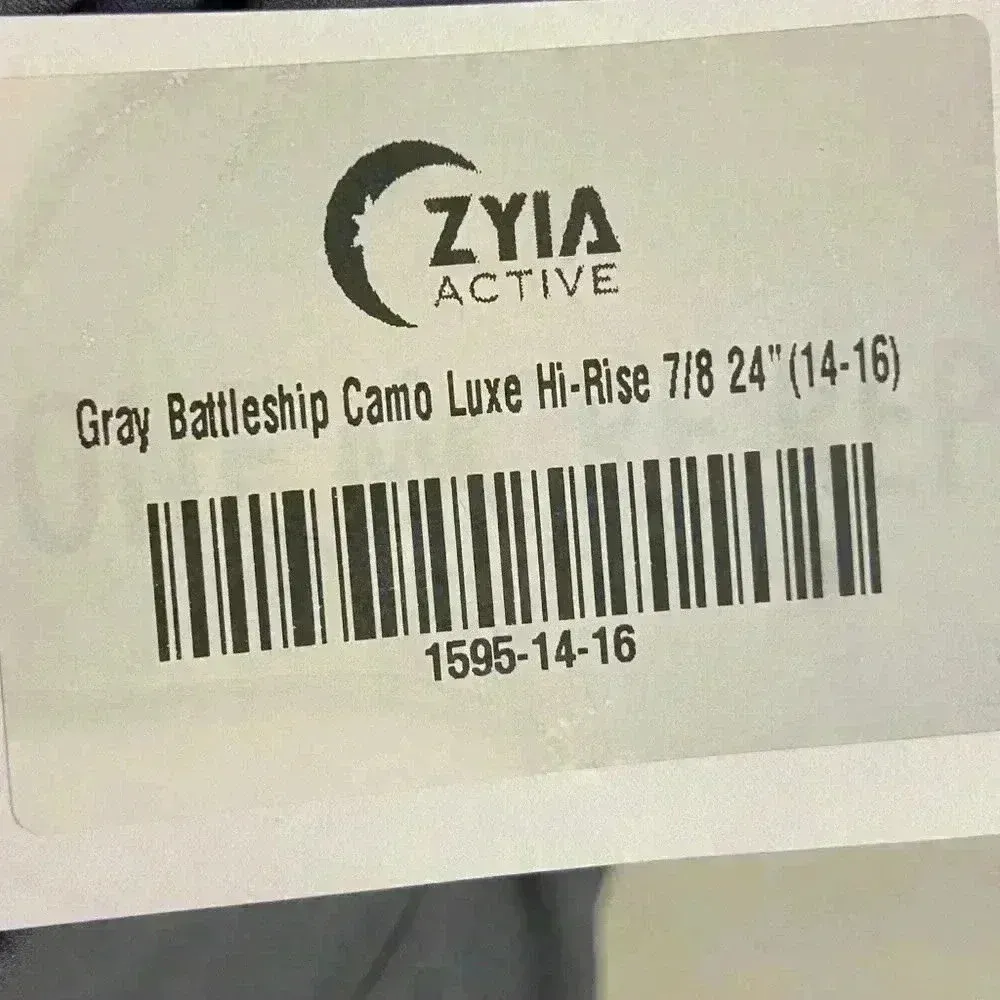 ZYIA active grey battleship camo high rise‎ leggings Sz 14/16. NWT - Image 5