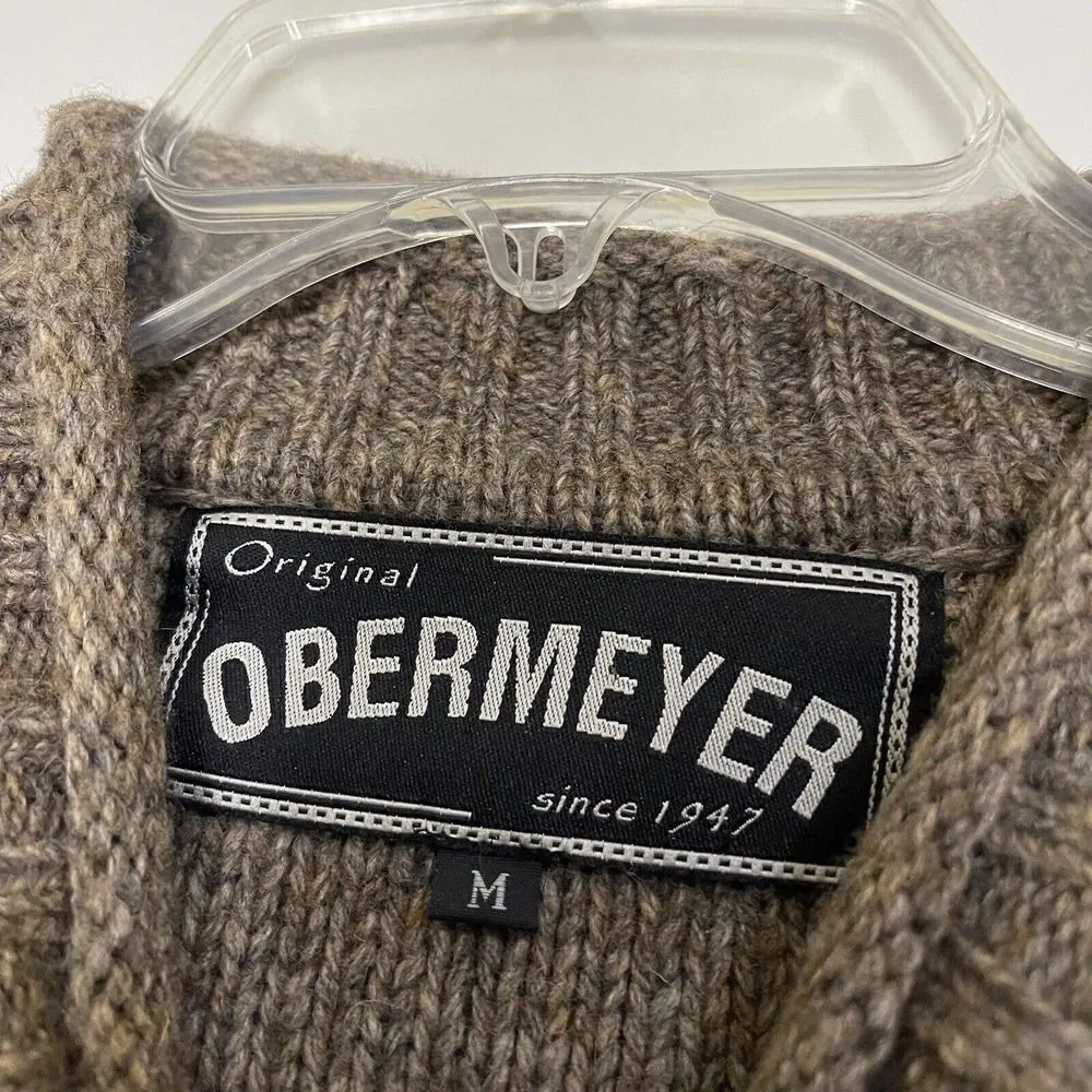 Obermeyer Vintage  Wool Knit pullover brown sweater size Medium - Image 3