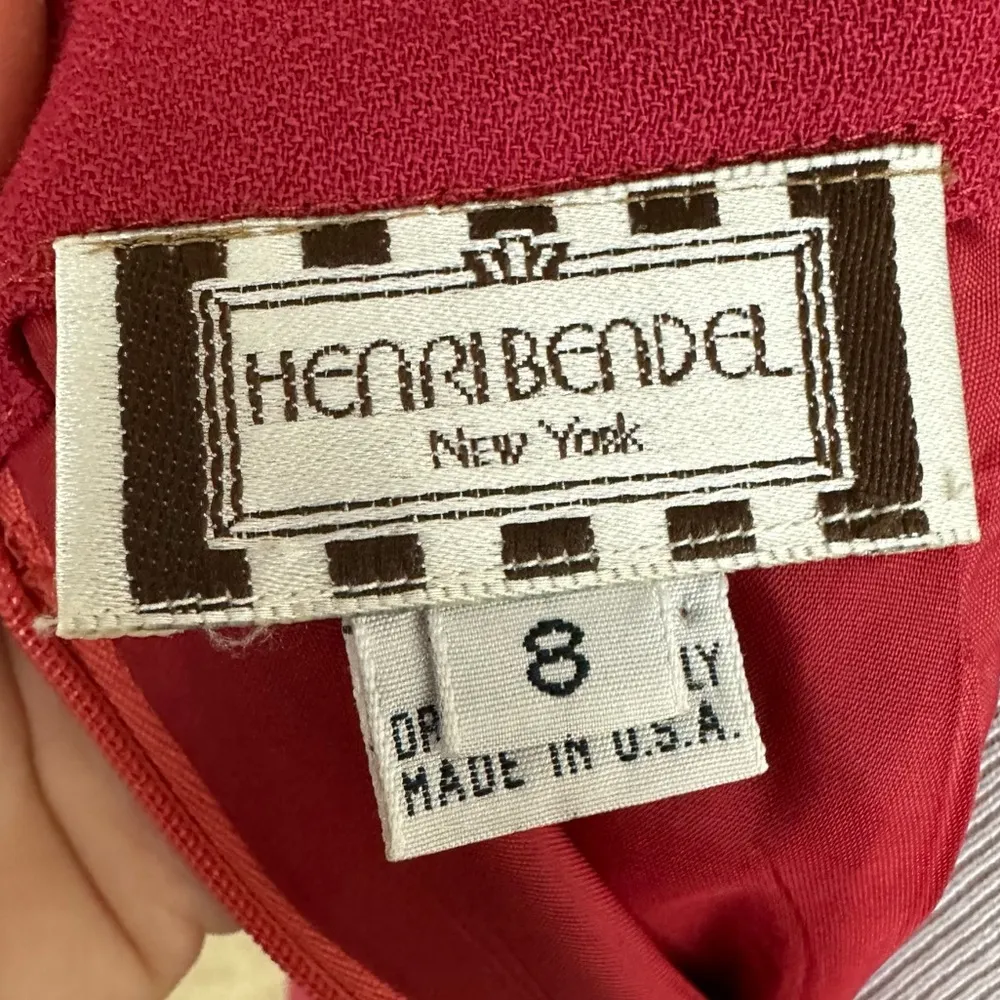 HENRI BENDEL Red Wool Skirt Suit Size 8 - Image 7