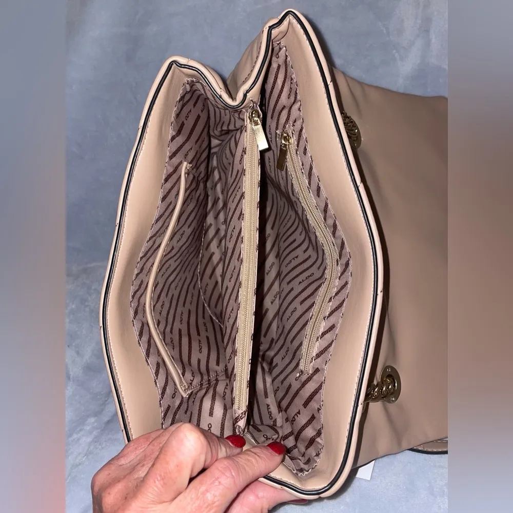 NWT Quilted Beige Blush Pink Shoulder Bag or Crossbody Classy #2 - Image 12