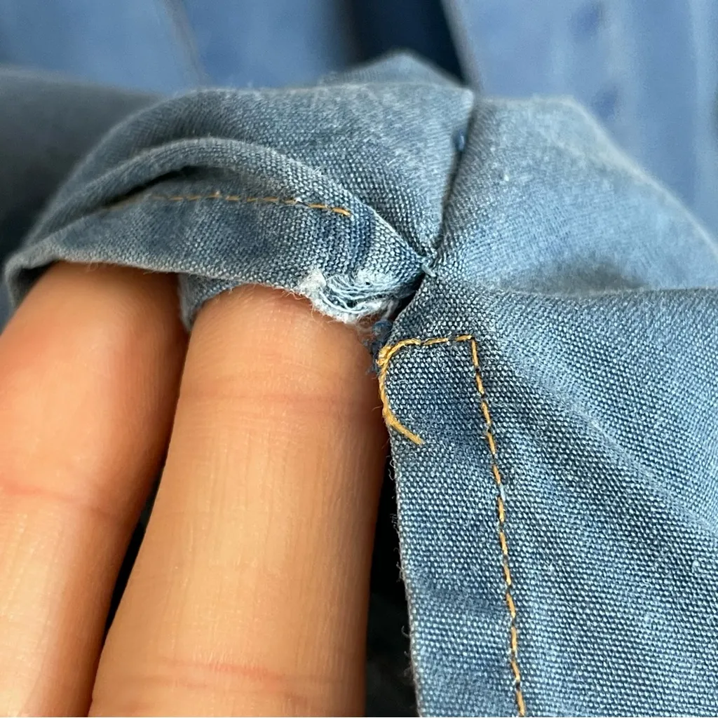 Vintage Western‎ Top Sleeveless Women Blue Country Size Medium Button - Image 8