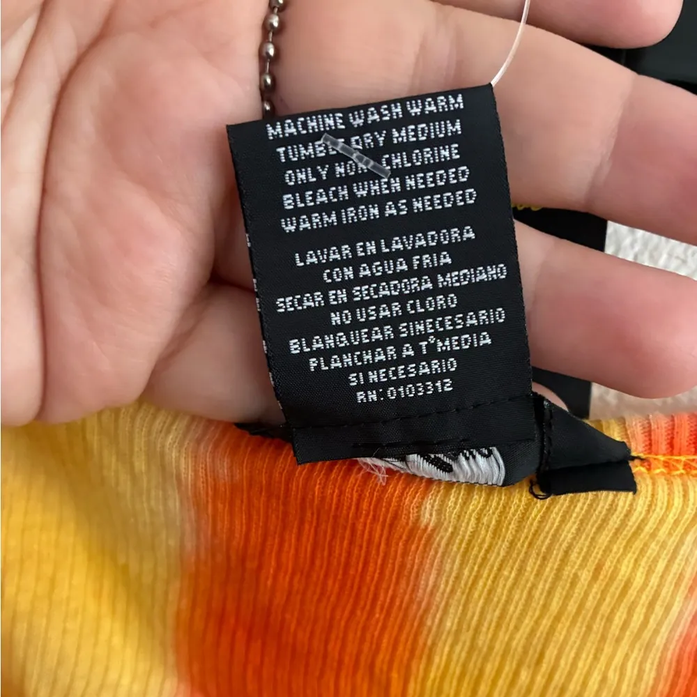 🆕Just Love Y2K Orange Tie-Dye Rhinestones Heart Tank Top 2X 🆕 - Image 7