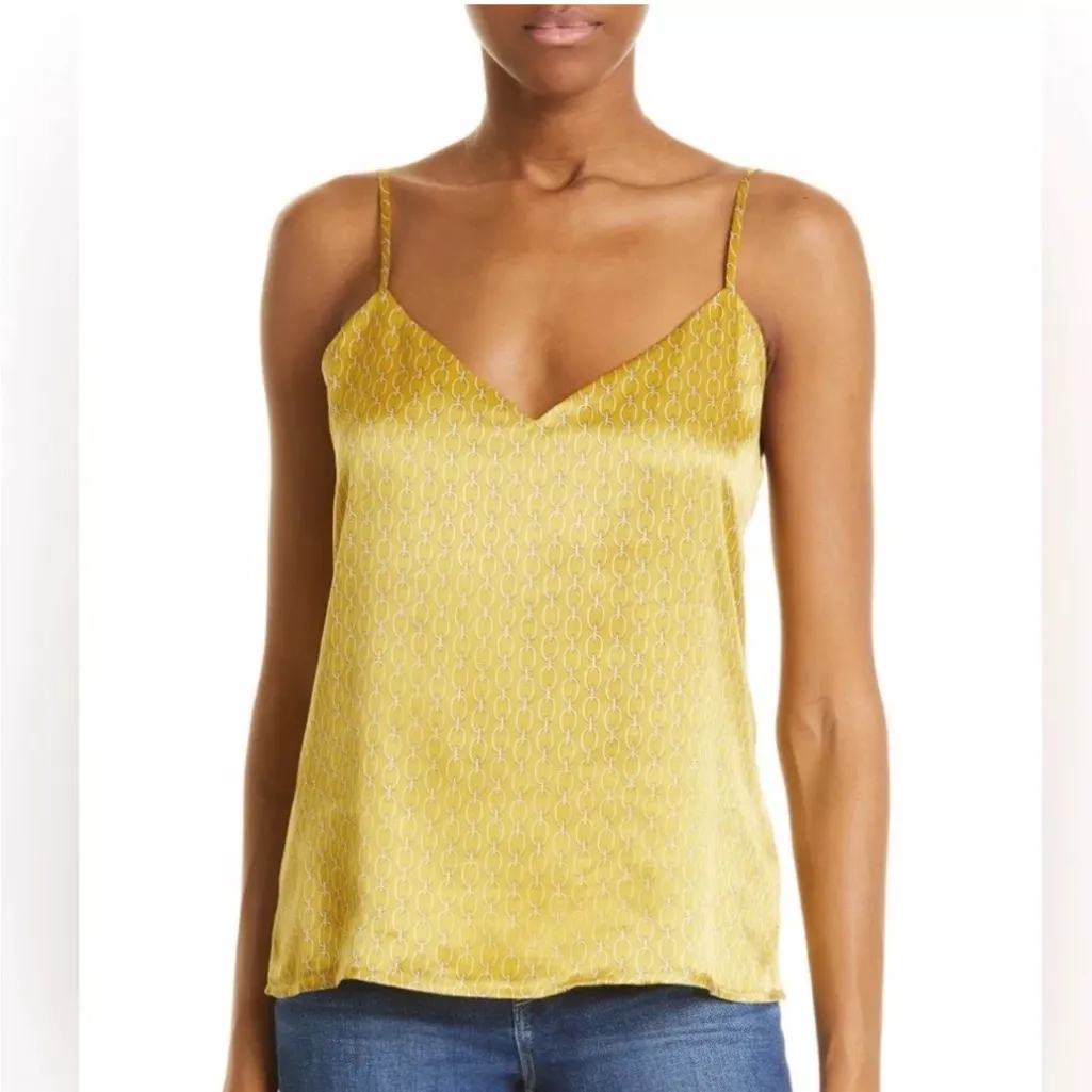 L'AGENCE Jane‎ Chain Print 100% Silk Camisole Goldchamp Womens Size Large NEW - Image 2
