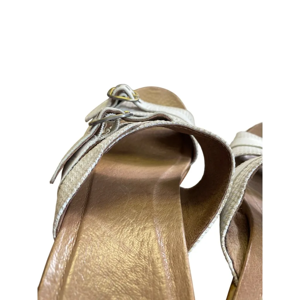 Dansko Womens White Leather Wedge Heel Sandals Size 8.5/40 SKU 8709 - Image 12