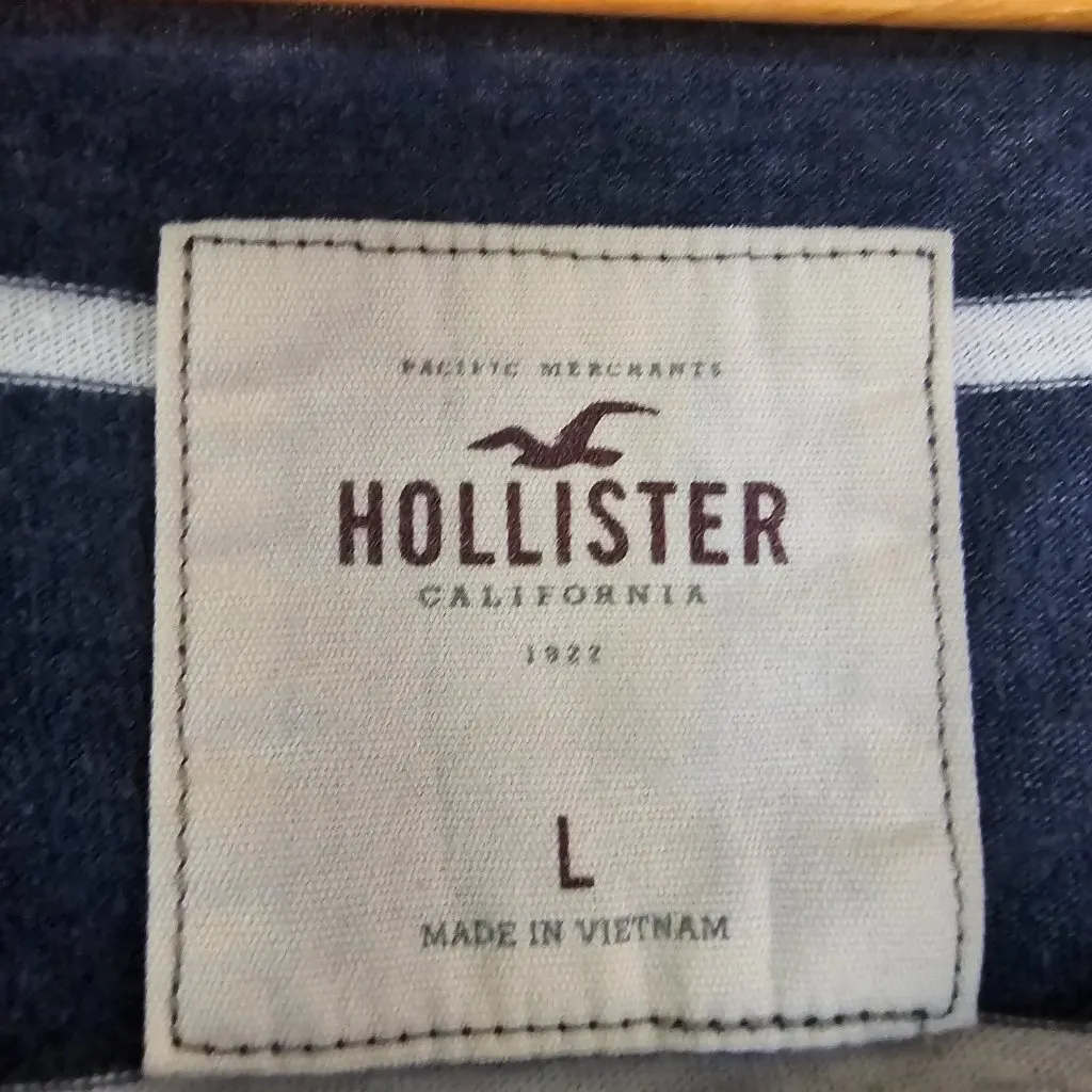 Hollister Blue & White Striped Sweater – Size Large – Classic Knit Look - Image 2