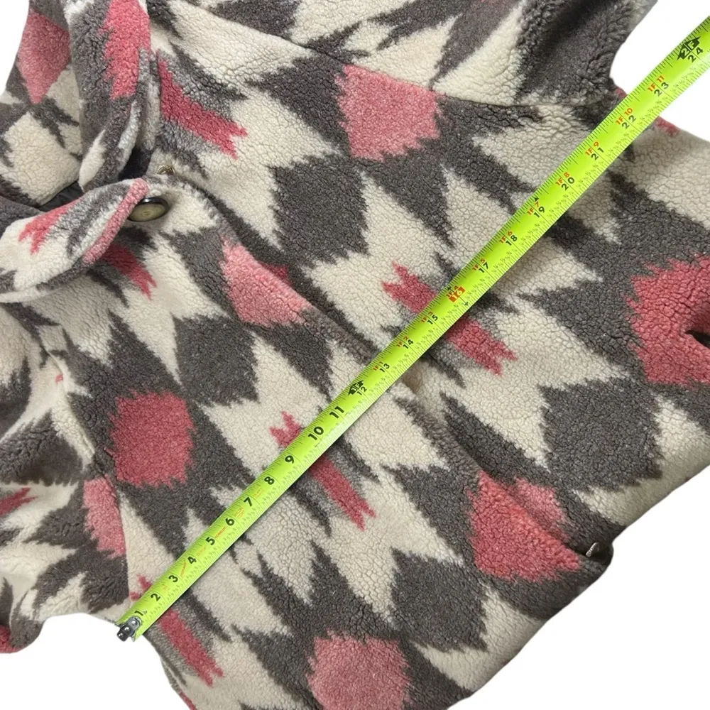 Vintage Southwestern Ikat Print Plush Made in USA Winter Coat Pink Size XL - Image 11