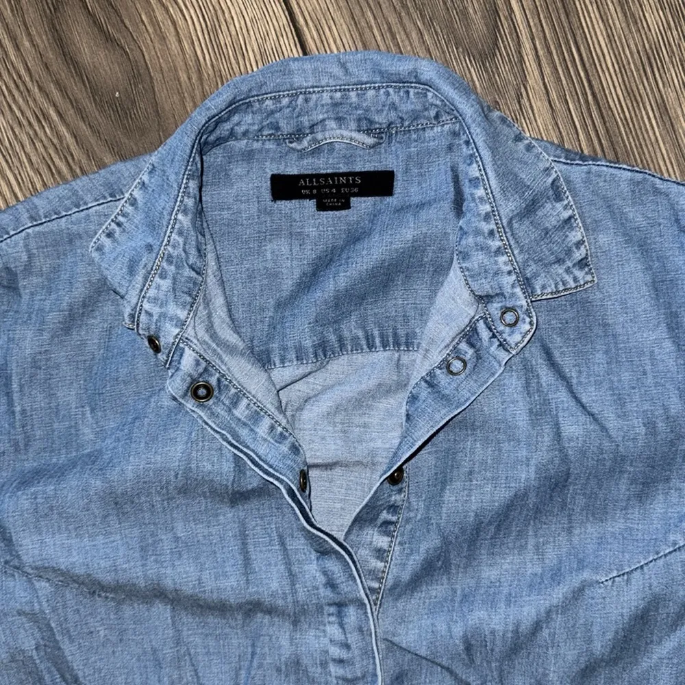 ALLSAINTS CALLA BAY SHIRT DRESS TENCEL/COTTON BLEND SIZE 4 - Image 5