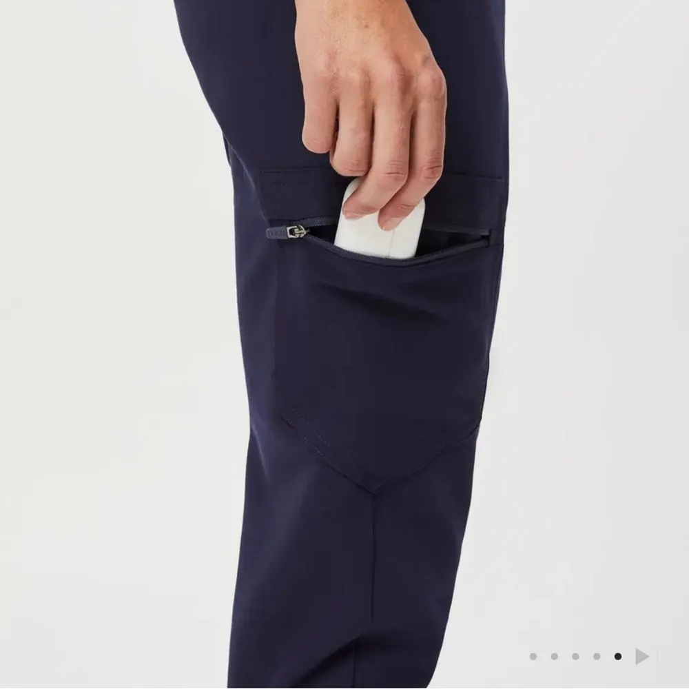 Figs Zamora Jogger High Waisted Scrub Pants Elastic Waist Navy Blue Medium Nurse - Image 4