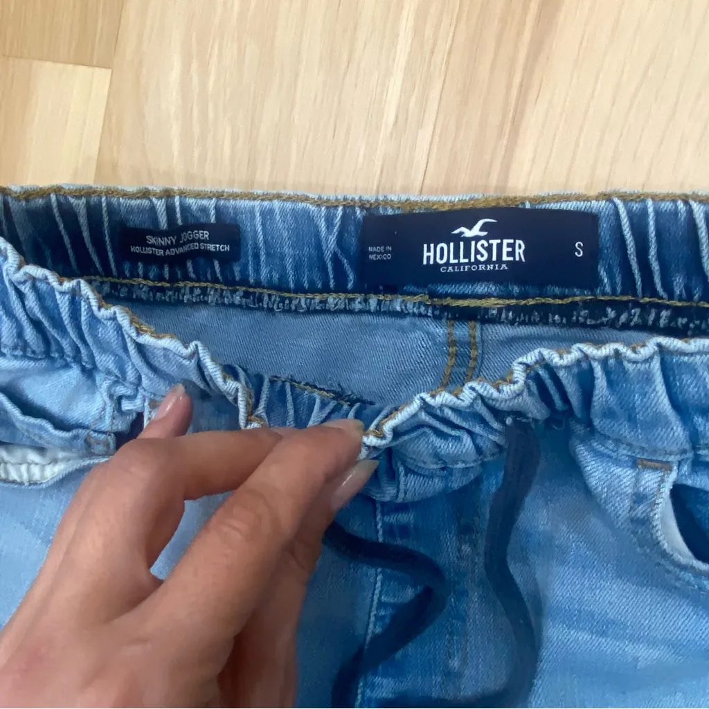 Hollister Sz S Boys Light blue distressed denim joggers #distresseddenim - Image 2