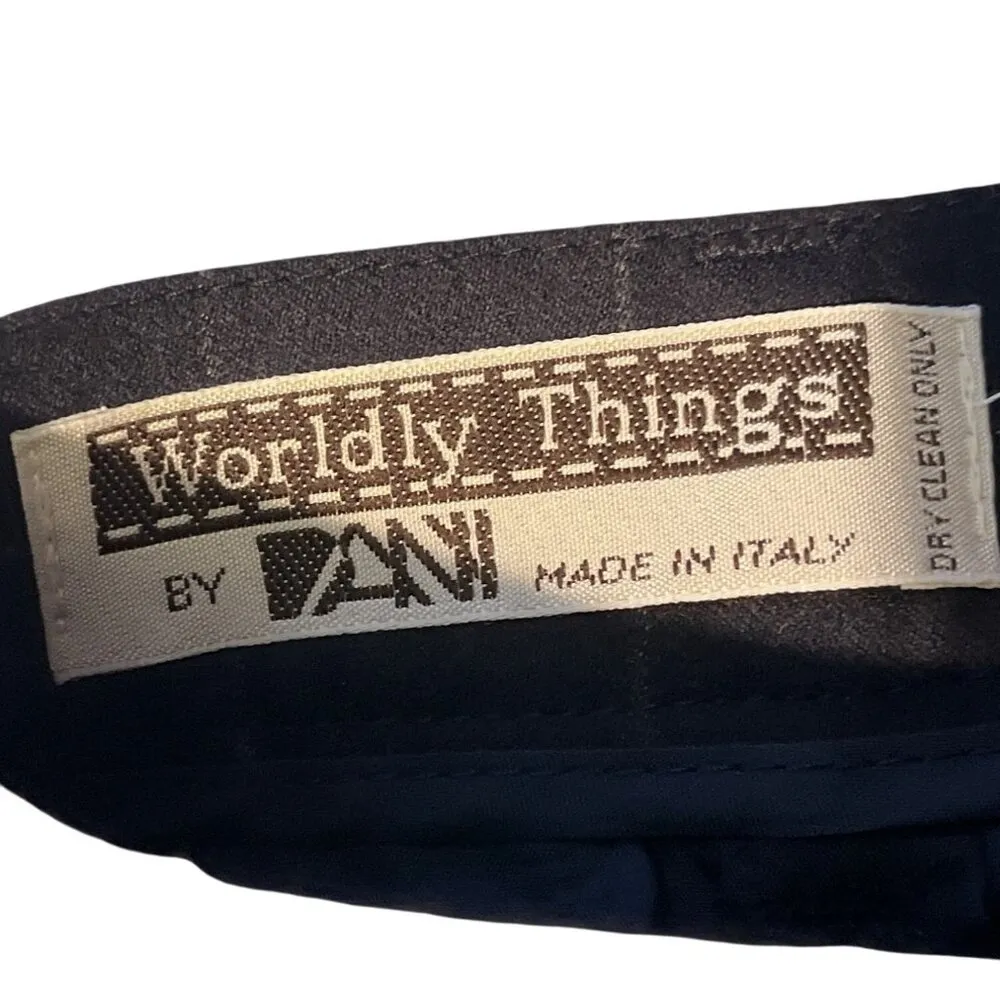 Worldly Things By Ani Chiara Model L Pants In Navy With Check Pattern 57g Blue Size L - Image 6